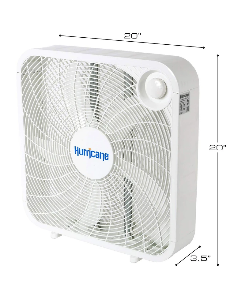 Hurricane 20" Classic Series Floor Box Fan with 3 Speed Settings, 5 Pack, White