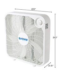 Hurricane 20" Classic Series Floor Box Fan with 3 Speed Settings, 5 Pack, White