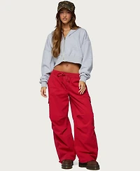 Edikted Women's Paskal Twill Baggy Parachute Pants