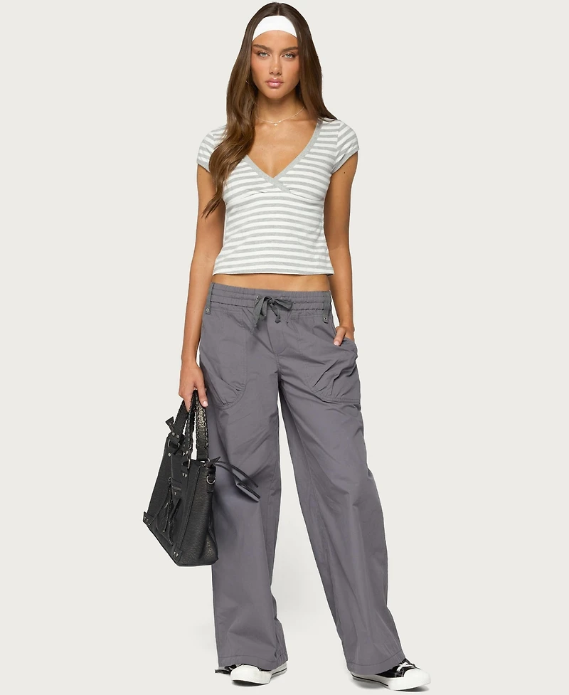 Edikted Women's Kathleen Oversized Cotton Cargo Pants