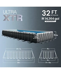 Intex 32' x 16' x 52" Ultra Xtr Rectangular Pool w/ 2 Floating Chairs and Cooler