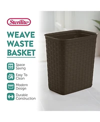 Sterilite Weave 3.4 Gallon Plastic Home/Office Wastebasket Trash Can (6 Pack)
