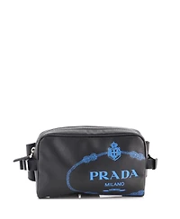 Pre-Owned Prada Logo Waist Bag Printed Saffiano Leather