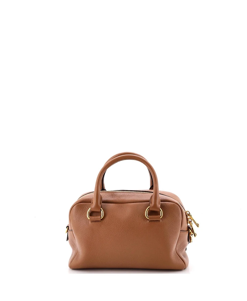 Pre-Owned Prada Small Striped Strap Convertible Bauletto Bag Vitello Phenix