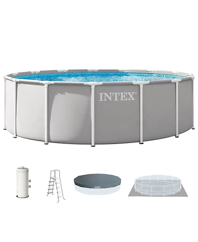 Intex Prism Frame 15ft x 48in Premium Above Ground Pool Set with Filter Pump