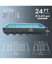 Intex Ultra Xtr Frame Swimming Pool and Pump, Robot Vacuum w/Pool Maintenance Kit