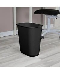 Sterilite Rectangular Wastebasket 5.5 Gallon Open Top Trash Bin, 6 Pack, Black