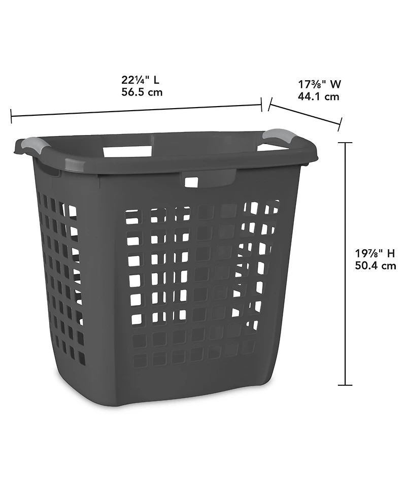 Sterilite Ultra Easy Carry Laundry Basket, 2.1 Bushel with Handles, Grey, 4 Pack