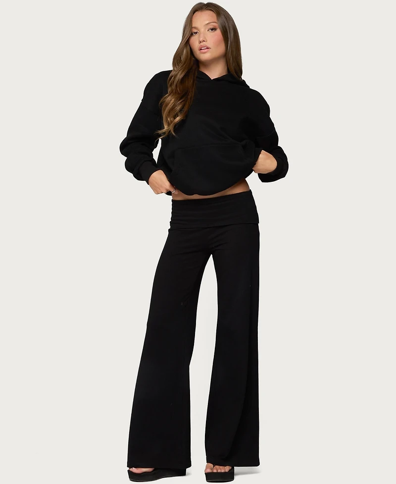 Edikted Women's Angel Energy Sequin Foldover Pants