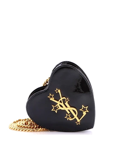 Pre-Owned Saint Laurent Mini Love Heart Chain Bag Patent