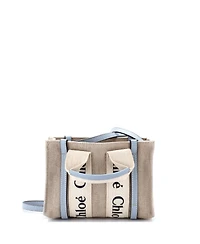 Pre-Owned Chloe Mini Woody Convertible Tote Canvas with Leather