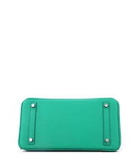 Pre-Owned Hermes Birkin 30 Handbag Green Epsom with Palladium Hardware