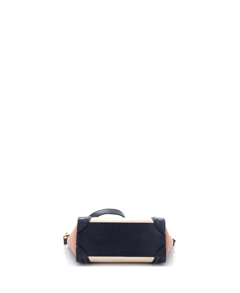 Pre-Owned Celine Nano Tricolor Luggage Bag Leather