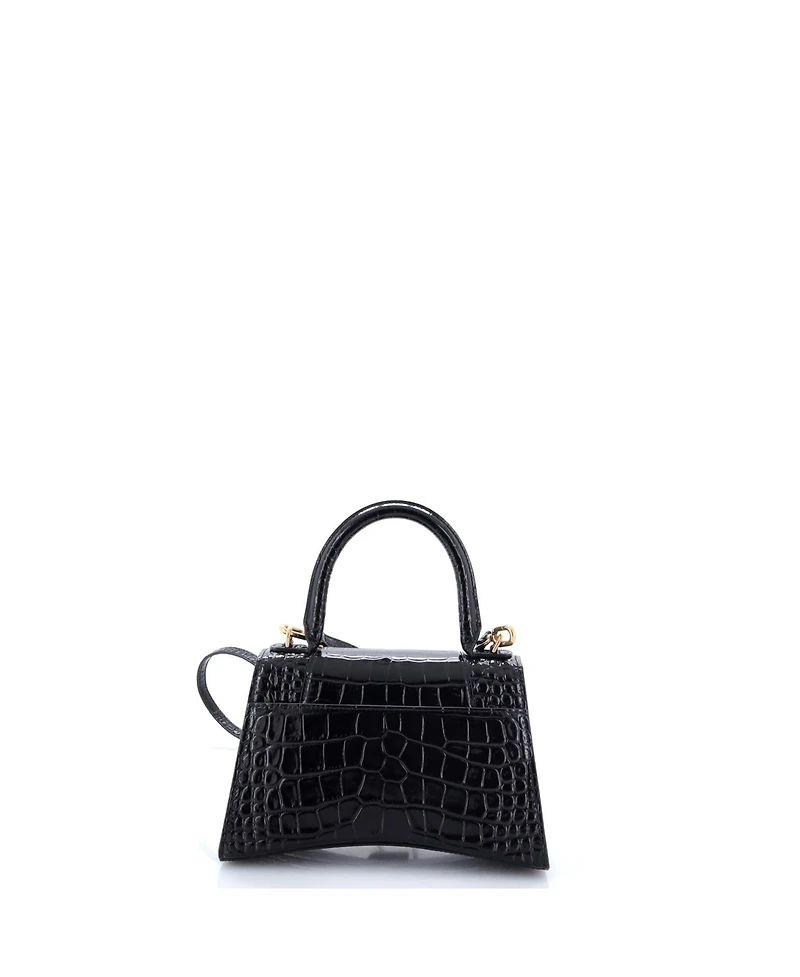 Pre-Owned Balenciaga Small Hourglass Top Handle Bag Embossed Leather