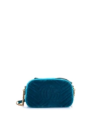 Pre-Owned Gucci Small Gg Marmont Shoulder Bag Matelasse Velvet