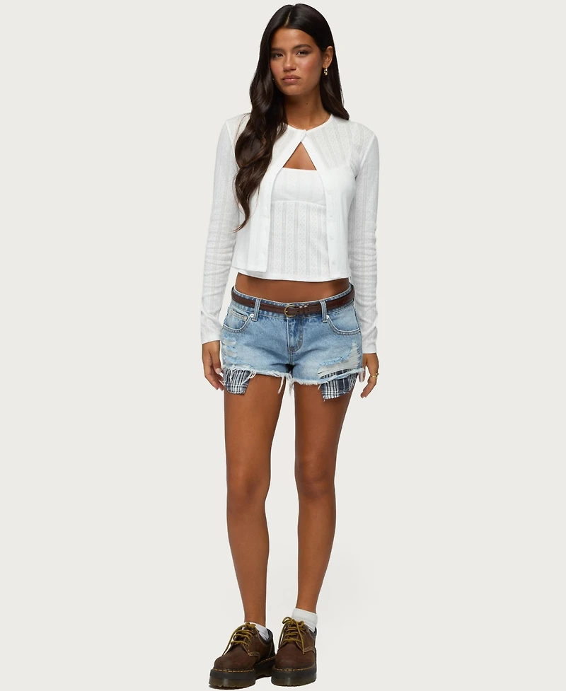 Edikted Women's Adie Pointelle Cardigan