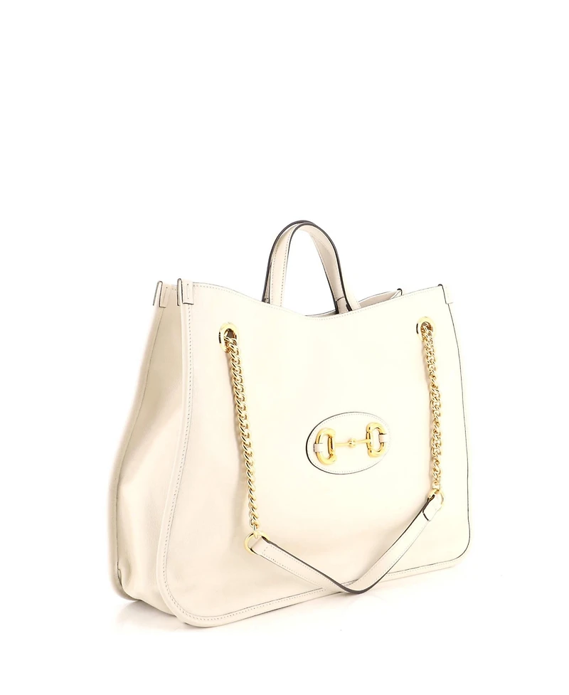 Pre-Owned Gucci Large Horsebit 1955 Chain Tote Leather