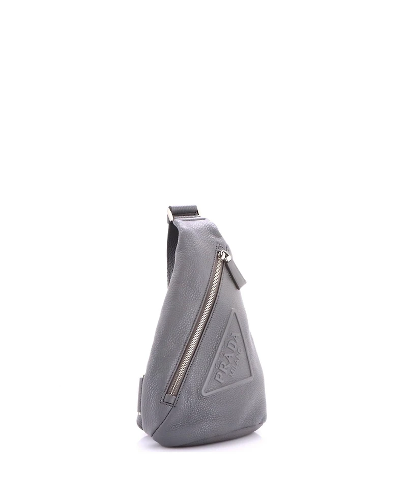 Pre-Owned Prada Triangle Logo Sling Bag Leather