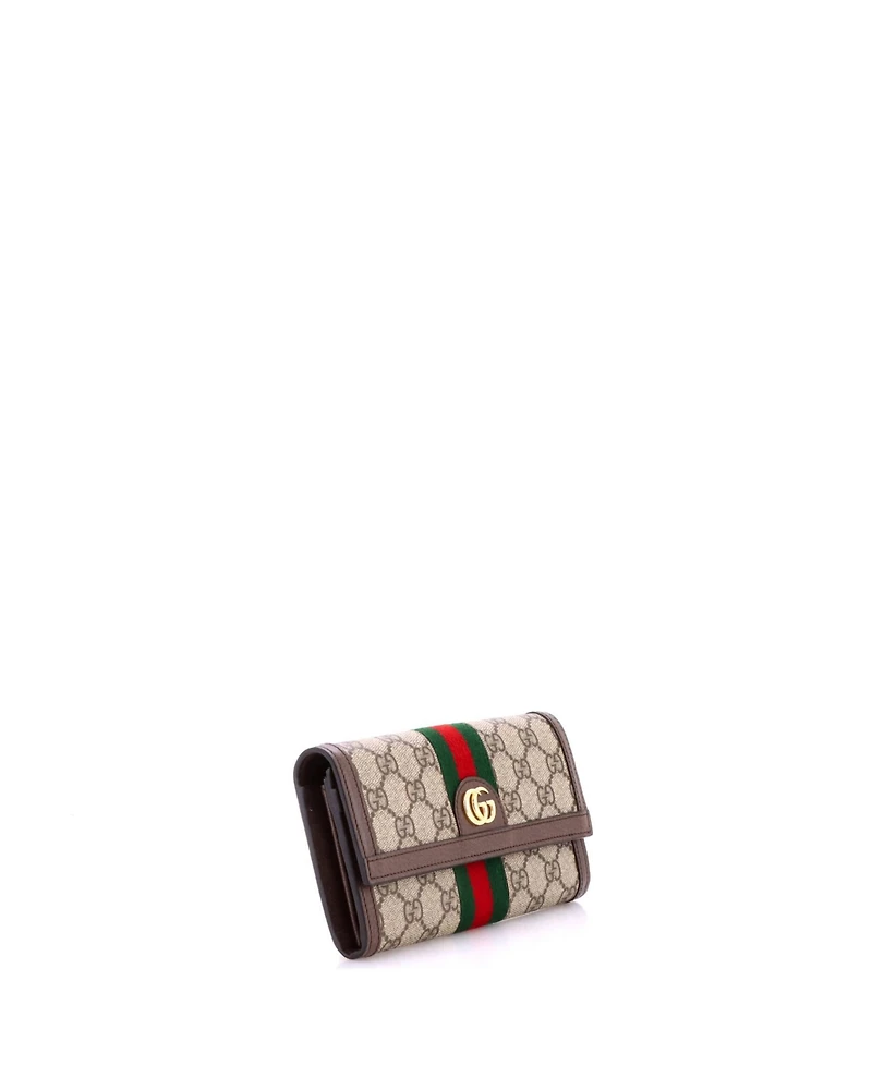 Pre-Owned Gucci Ophidia Continental Wallet Gg Coated Canvas