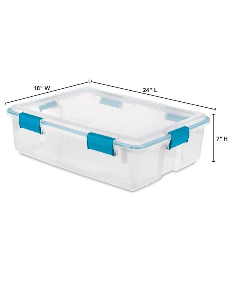 Sterilite 37 Qt Clear Plastic Home Storage Tote Bin with Secure Lids, (16 Pack)