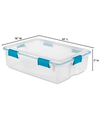 Sterilite 37 Qt Clear Plastic Home Storage Tote Bin with Secure Lids, (16 Pack)