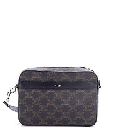 Pre-Owned Celine Small Zip Messenger Bag Triomphe Coated Canvas