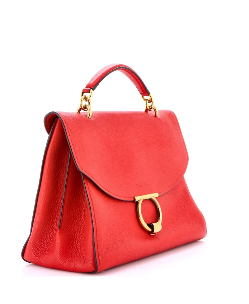 Pre-Owned Salvatore Ferragamo Large Margot Satchel Leather