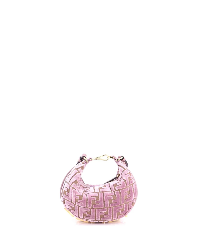 Pre-Owned Fendi Mini Fendigraphy Bag Zucca Jacquard Velvet