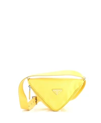 Pre-Owned Prada Triangle Logo Zip Around Shoulder Bag Saffiano Leather