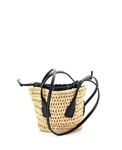 Pre-Owned Bottega Veneta Small Arco Basket Bag Raffia with Leather