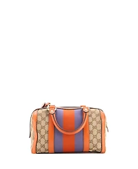 Pre-Owned Gucci Small Vintage Web Boston Bag Gg Canvas