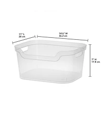 Sterilite 7 x 11 x 14.25 Inch Open Storage Bin w/ Carry Handles, Clear (6 Pack)