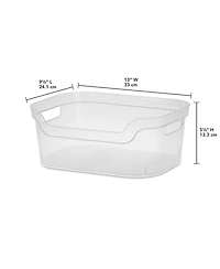 Sterilite 5.25x9.5x13 Inch Open Storage Bin w/ Carry Handles, Clear (16 Pack)