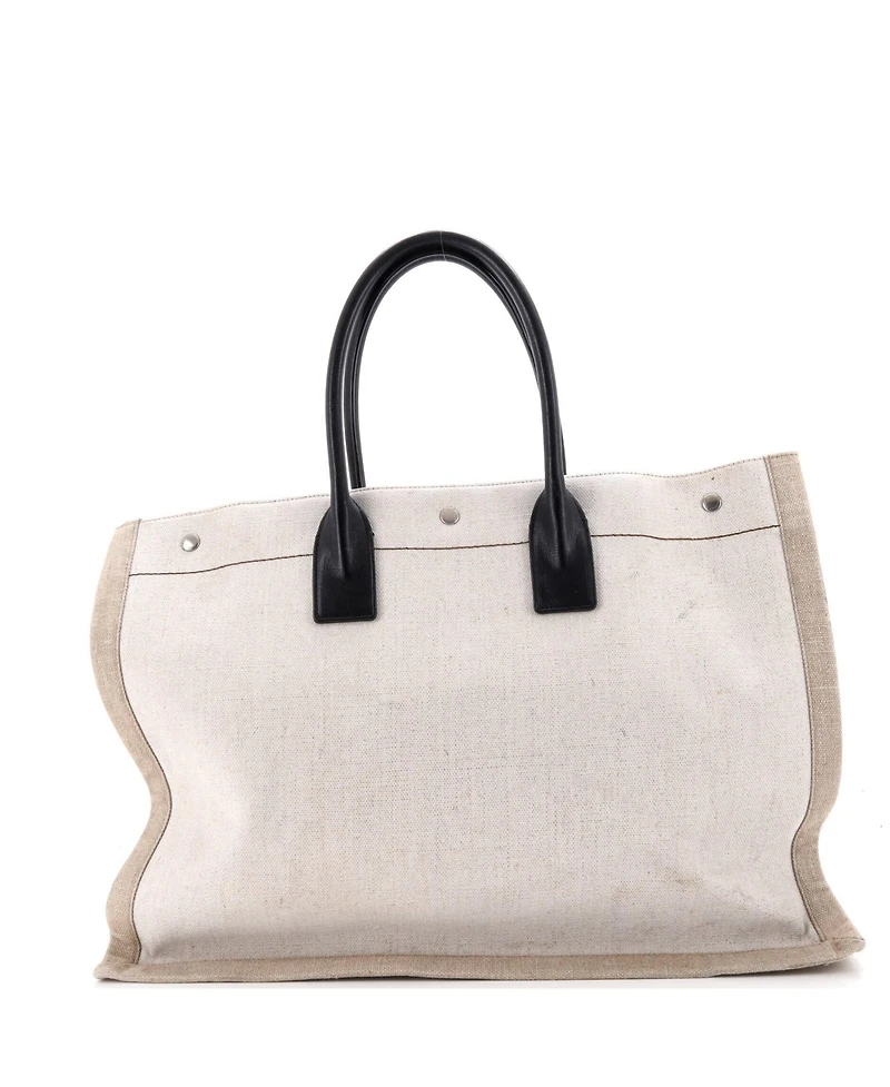 Pre-Owned Saint Laurent Large Rive Gauche Shopper Tote Canvas