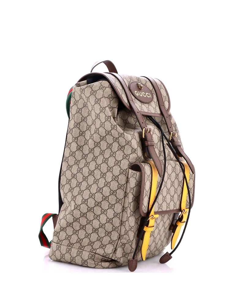 Pre-Owned Gucci Large Courrier Soft Backpack Gg Coated Canvas