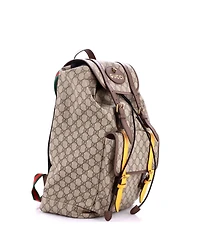 Pre-Owned Gucci Large Courrier Soft Backpack Gg Coated Canvas