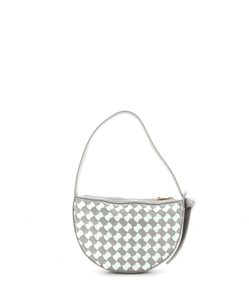 Pre-Owned Bottega Veneta Mini Sunrise Shoulder Bag Bicolor Wavy Pavimento Leather