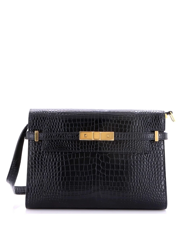 Pre-Owned Saint Laurent Medium Manhattan Shoulder Bag Embossed Leather