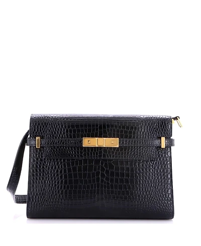 Pre-Owned Saint Laurent Medium Manhattan Shoulder Bag Embossed Leather