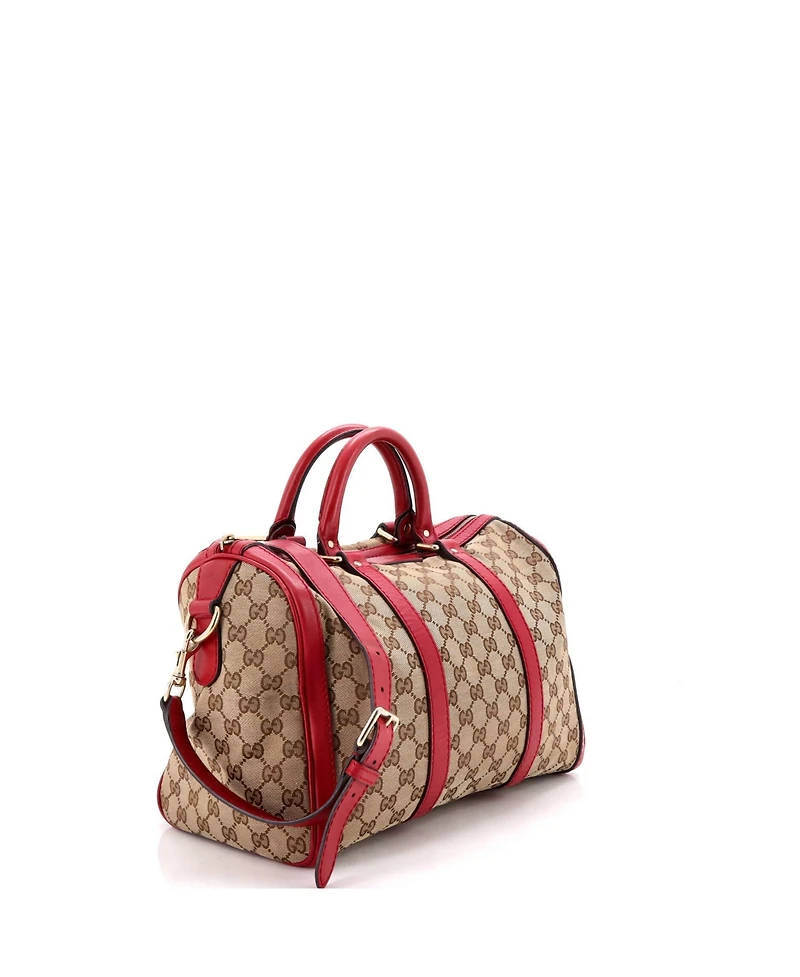 Pre-Owned Gucci Medium Convertible Joy Boston Bag Gg Canvas with Leather