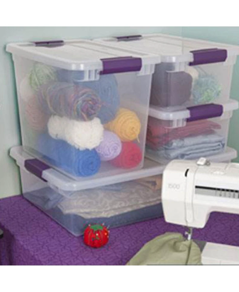 Sterilite 66 Quart Latch Lid Tote, Pack, and Quart Latch Lid Tote