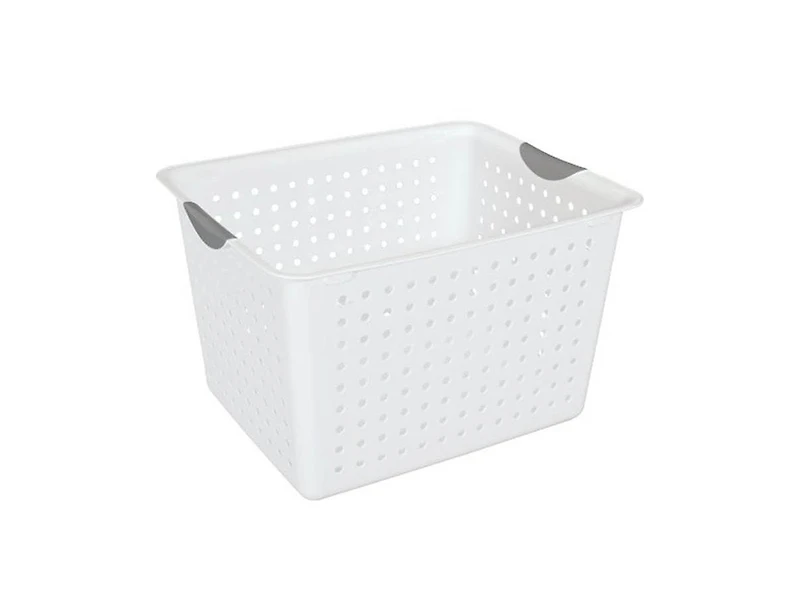 Sterilite Set of Ultra Plastic Storage Bin Baskets w/ Handles, 6 Deep, 12 Medium