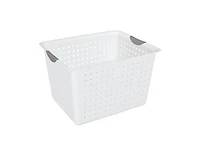 Sterilite Set of Ultra Plastic Storage Bin Baskets w/ Handles, 6 Deep, 12 Medium