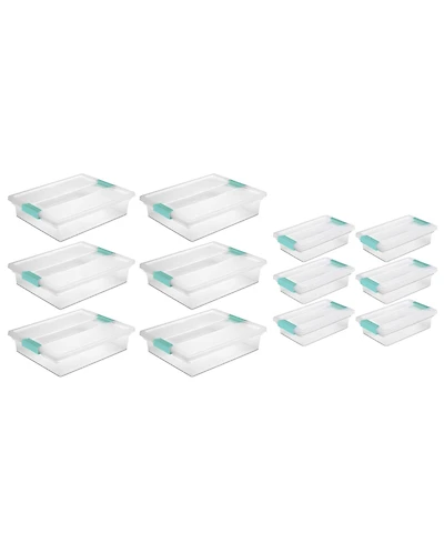 Sterilite Large Clip Storage Box Container (6 Pack) + Small Clip Box (6 Pack)