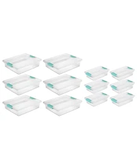 Sterilite Large Clip Storage Box Container (6 Pack) + Small Clip Box (6 Pack)