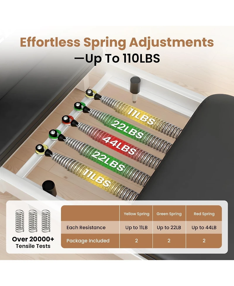 Syedee 86.6" Foldable Pilates Equipment, Pilates Reformer Machine Suitable For Height Over 5'7 '', Pilates Exercise Equipment with Jump Board