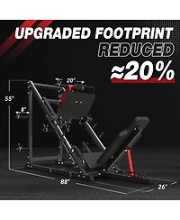 Syedee Leg Press Machine, 1500LBS Weight Capacity Adjustable Leg Machine with Resistance Band Pegs and Plate Storages, Workout Equipment