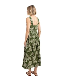 Weird Fish Women's Tatum Printed Square Neck Midi Dress