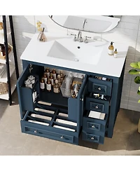 Tribesigns 30" Bathroom Vanity with Sink, 2 Doors and 1 Drawer