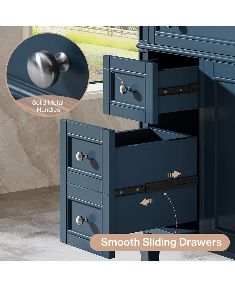 Tribesigns 36 Inch Bathroom Vanity with Sink with 3 Drawers and 2 Doors